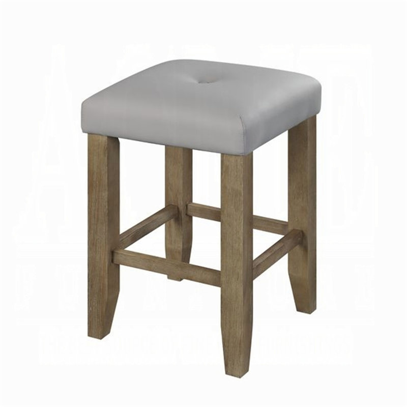 Grey And Oak Counter Height Stools (Set Of 2)