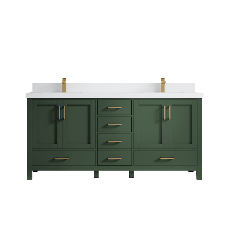 Ensemble de meuble-lavabo double 72 po Malibu, Blanc