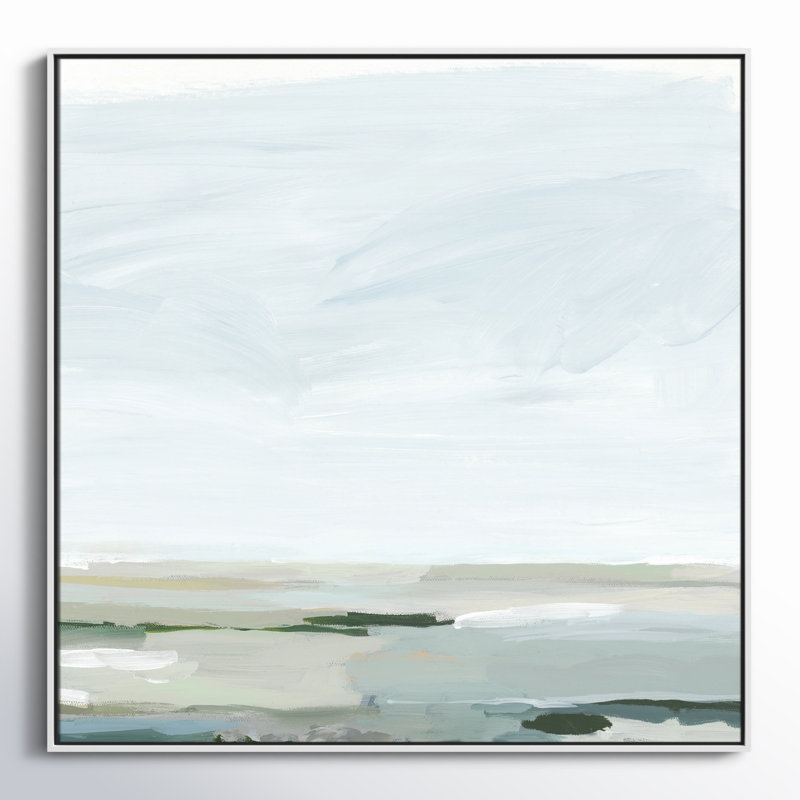 Catrena Pure Stillness - Floater Frame Painting Print on Canvas, White, 46.5" H x 46.5" W