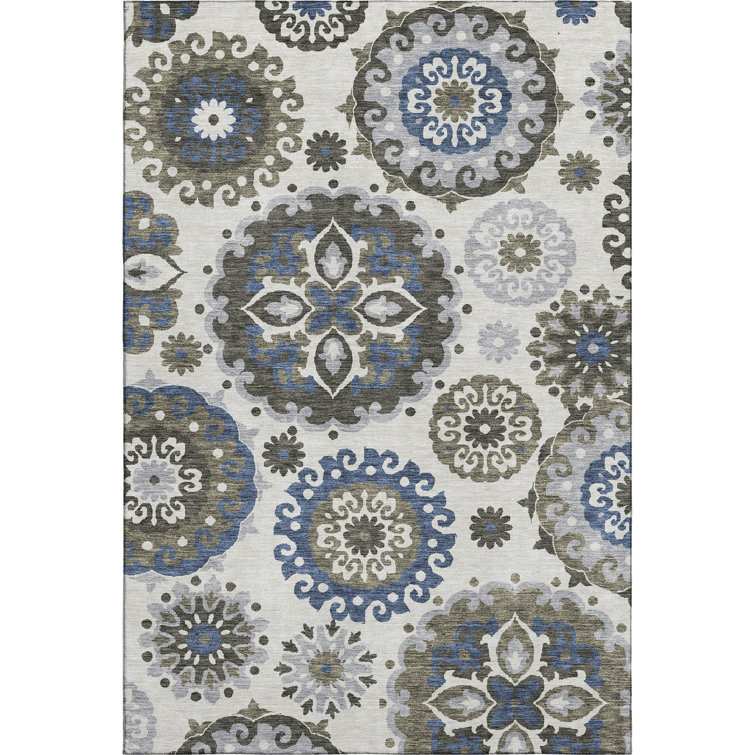 Premium Machine Washable Prisco Pewter Rug
