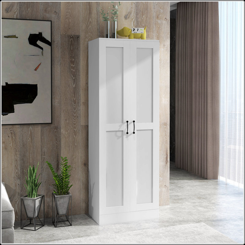 69 Inch Tall Storage Cabinet With Adjustable Shelves, Modern Style Pantry For Efficient Organization And Safety