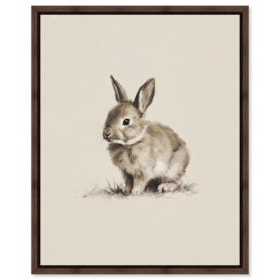 «Vellum Bunny I», reproduction d'art sur toile encadrée par Art Remedy, cadre en noyer, 24 x 30