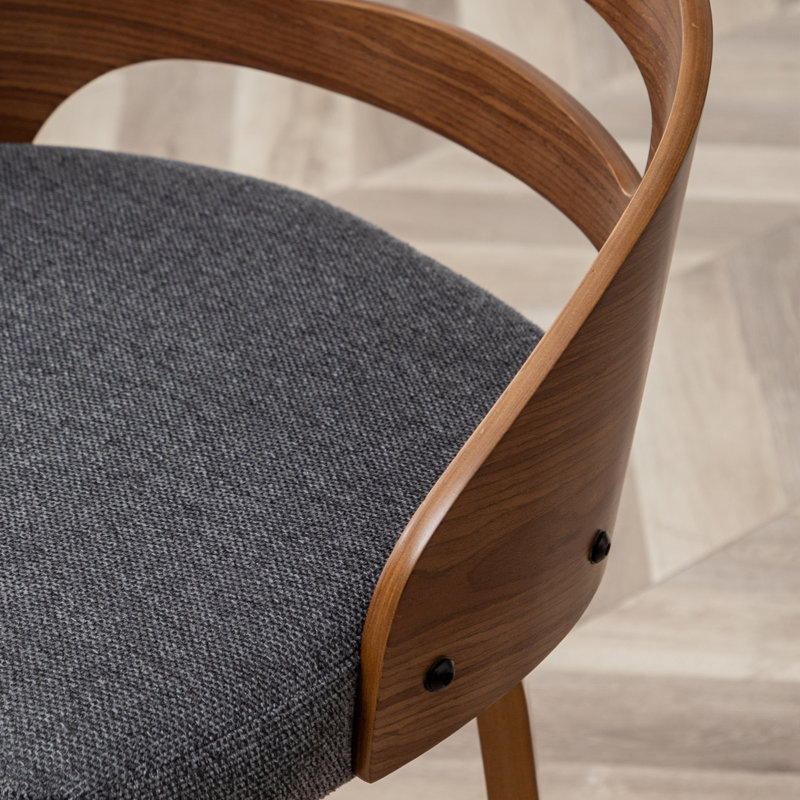 Tabourets de bar pivotants rembourrés Mahtab, Gris, Tabouret de bar (siège d'une hauteur de 30,31 po)