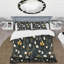Black Coastal Serene Floral Pattern - Ensemble de housse de couette à motif floral-529452629