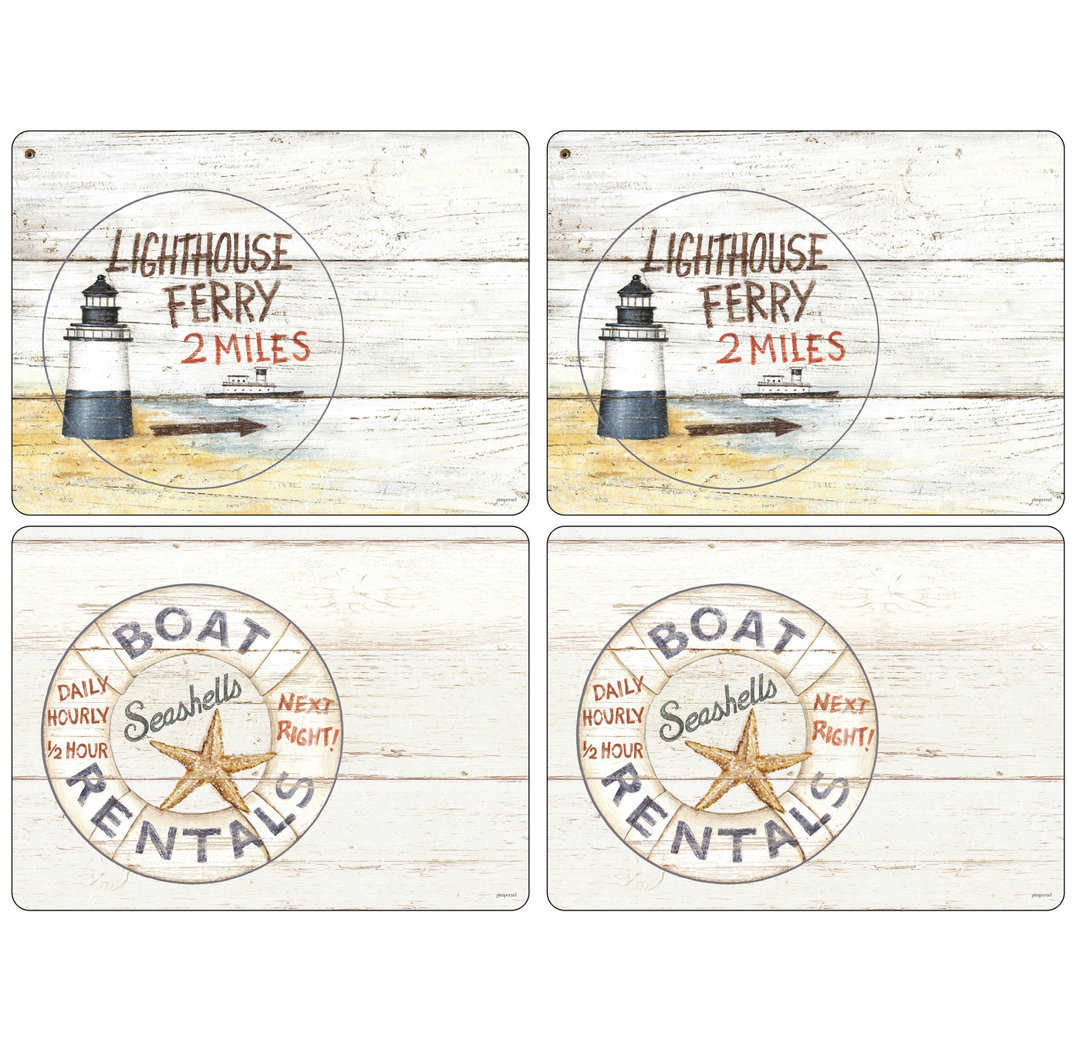 Pimpernel Coastal Signs Placemats S/4 15.7 X 11.7" Pimpernel