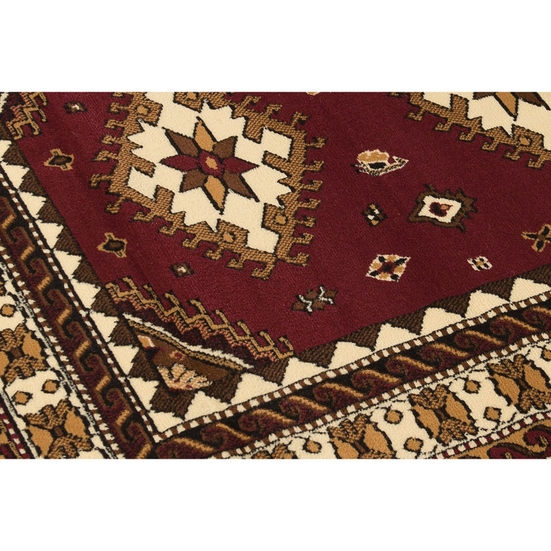Tapis bordeaux Juana, Tapis de couloir 2 pi 3 po x 7 pi 2 po