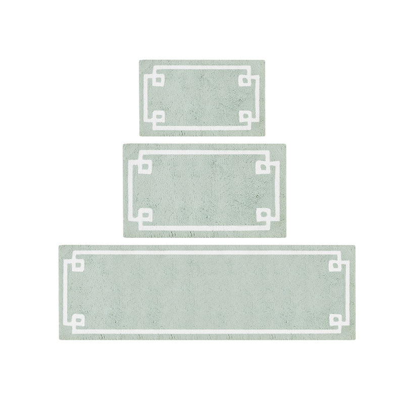100% Cotton Medium Pile Tufted Bath Rug, Teal, Single - 30" L x 20" W