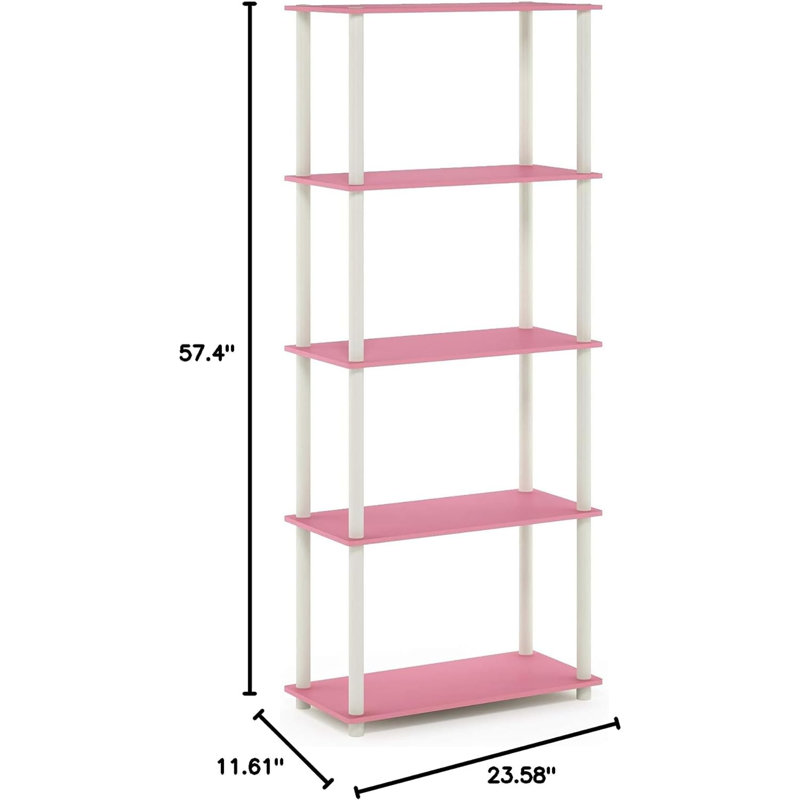 Heslin 23.58 " W Shelving Unit, Pink/White