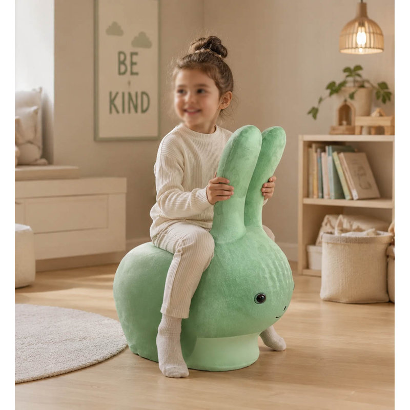 Pouf rembourré Anesia, Vert