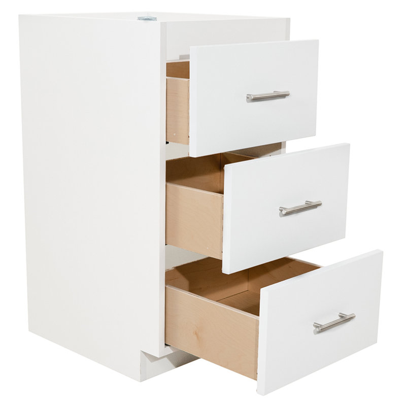 Simplicity 34.5" H x 21" D Desk Drawers, 34.5" H x 18" W x 21" D, Satin White