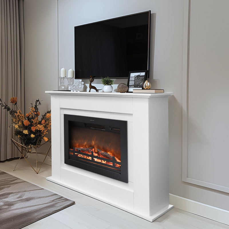 41" Mantel with Electric Fireplace,White