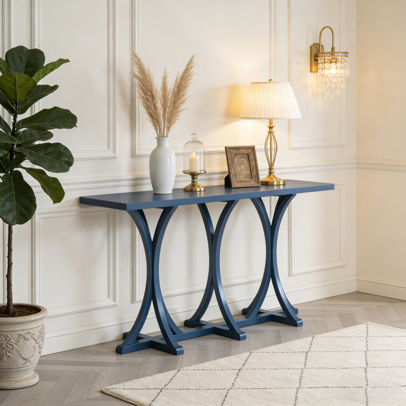 Console en bois avec des pieds courbés, Marine