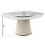 Table de salle à manger moderne en pierre frittée de 59 po avec table tournante rotative de 31,5 po, siège de 6 à 8 places, résistante aux égratignures, support en bois fin et en métal pouvant pivoter de 6 à 8 po