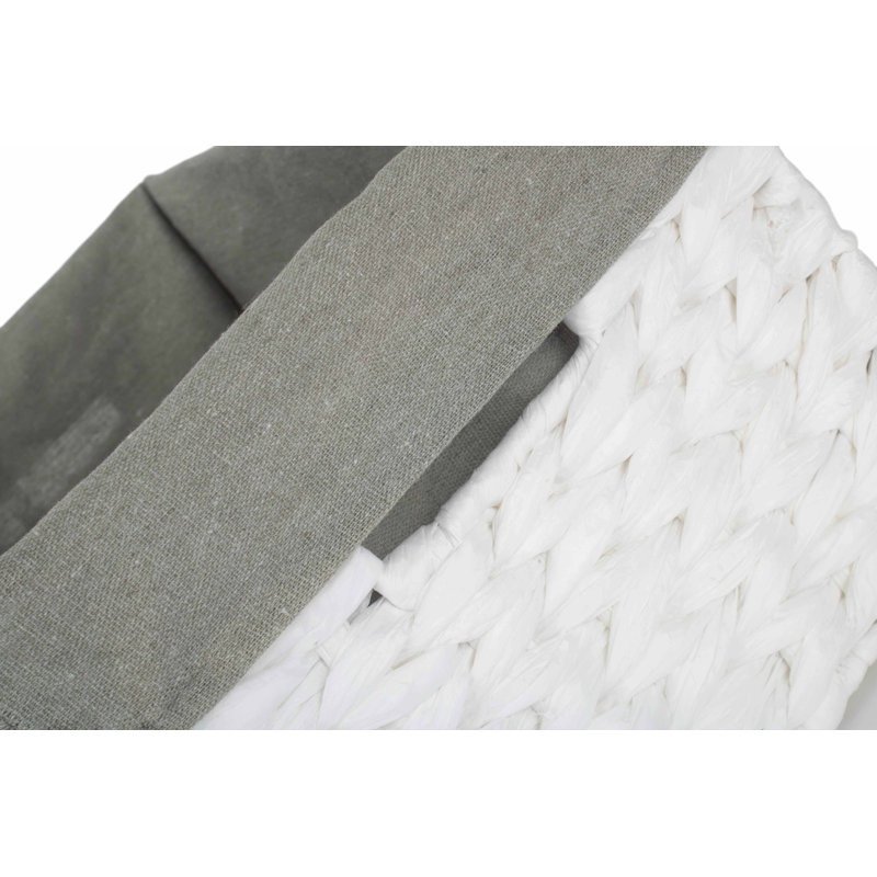 House Of Hampton Wicker Decorative Basket, 19cm H x 37cm W x 25cm D, White/Grey Sage Lining