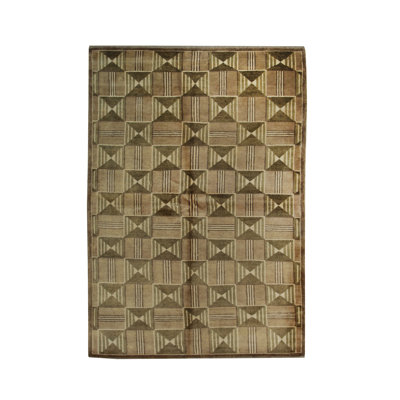 Ahtziry Brown Hand Knotted Wool Area Rug