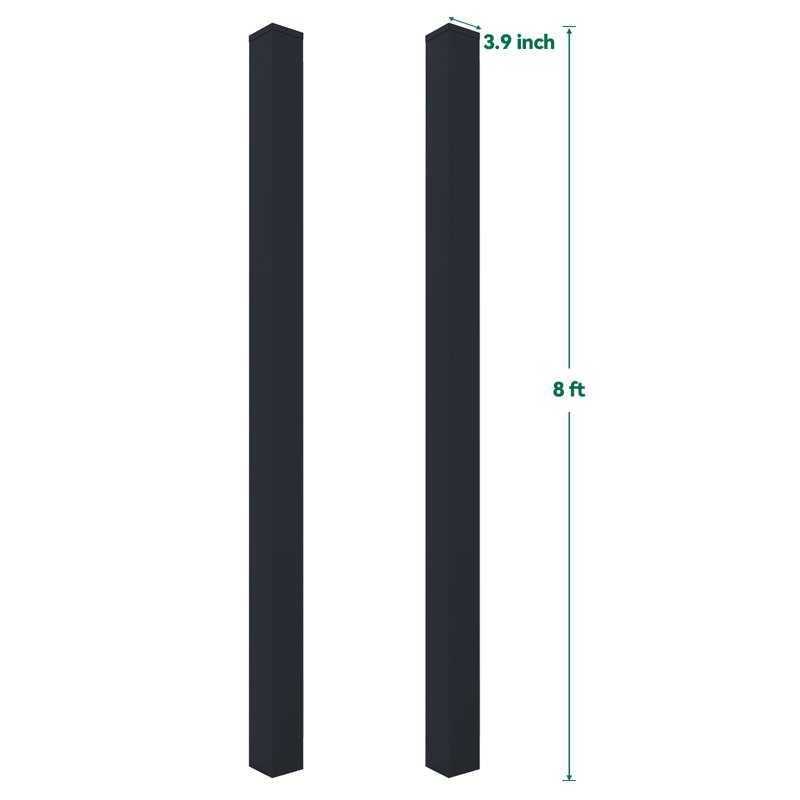 Poteaux de clôture enterrés 8 pi 8 po pour barrières en composite double (ensemble de 2)