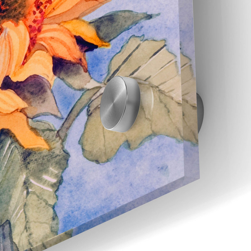 «Sunflowers VI» par Sharon Pitts, art mural en verre acrylique