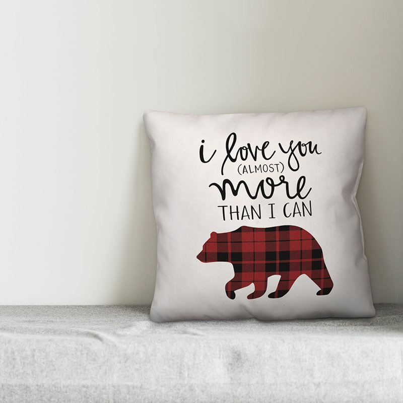  Coussin décoratif I Love You More, H 18 po x l 18 po