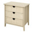 Armoire 3 tiroirs, chambre à coucher, salon, bureau, American Aura, capacité de charge de 140 livres, collé, aspect grain de bois, rails coulissants préinstallés, style antidérapant, surface teinte manuellement,