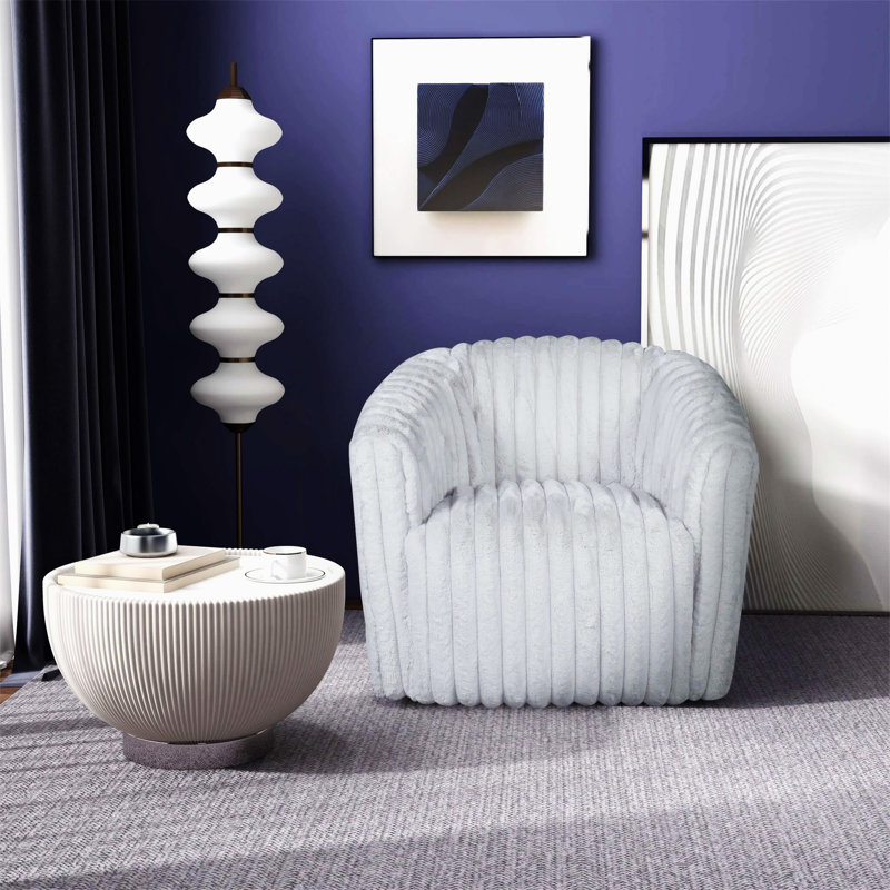 Chaise pivotante en velours gris clair Mira