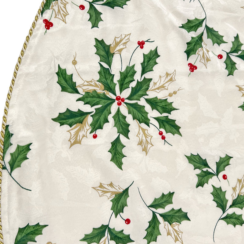 Jupe de sapin Lenox à motif de houx dispersé, multicolore - 132 cm (L) x 132 cm (l)