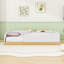 Lit plateforme simple tapissier avec sacs de rangement et structure en bois robuste