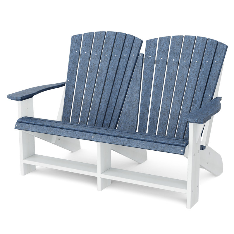 Heritage Double Adirondack Chair, Patriot Blue/White