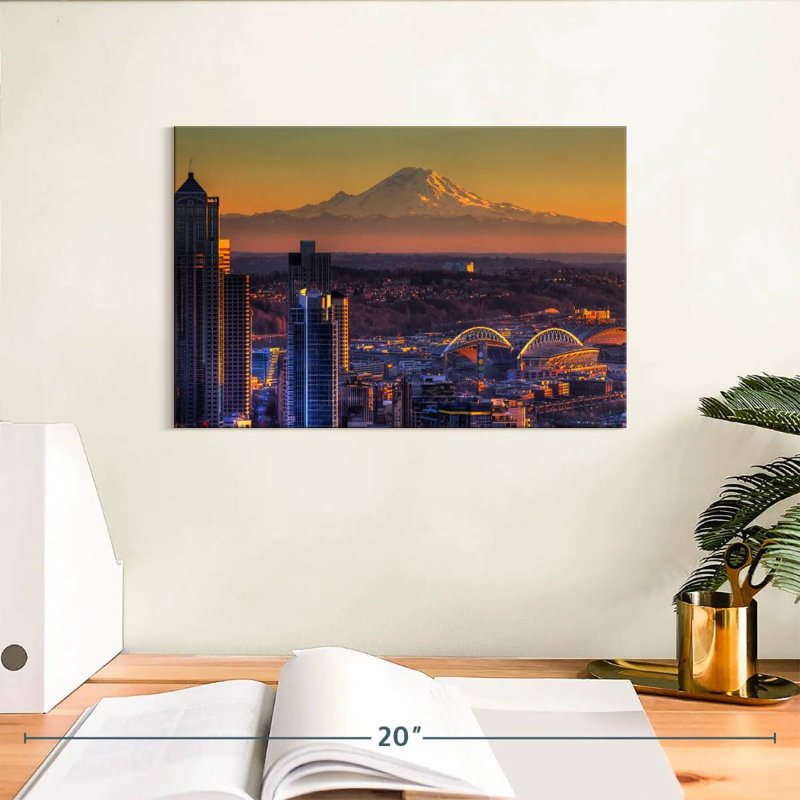 Sirci Seattle, coucher de soleil brillant, H 8 po x l 12 po