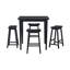 Ensemble de tabourets à hauteur de bar de 29 po à finition noire avec ensemble de 2 sièges de selle en bois massif-465918724