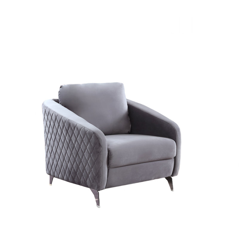 Amadeus Velvet Armchair, Gray Velvet