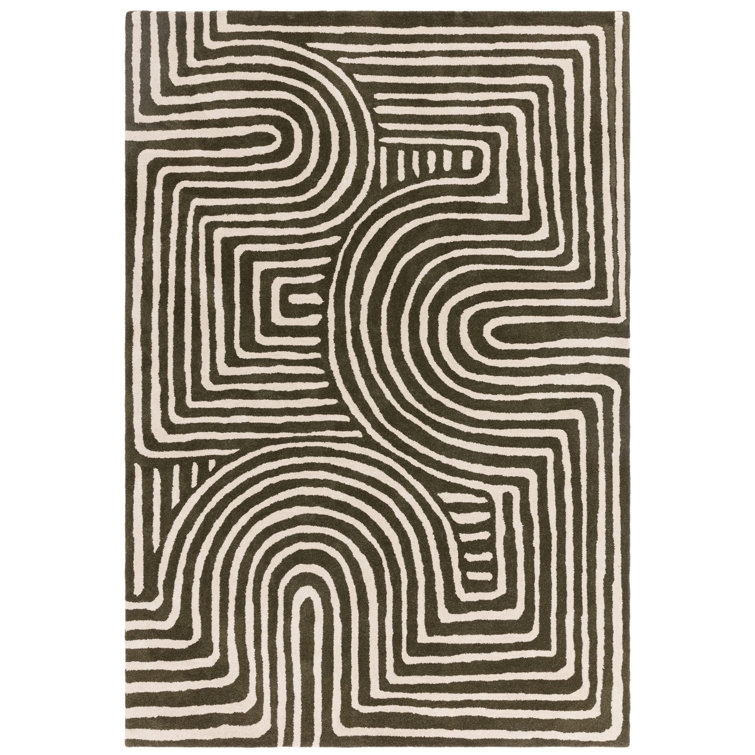 Gina Geometric Wool Hand Tufted Area Rug