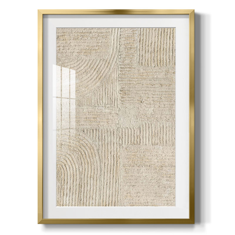 Sandstone Pastures I, reproduction encadrée, Blanc, Papier avec cadre doré