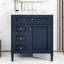 Meuble-lavabo moderne 30 po avec lavabo, armoire bleue 2 tiroirs et rangement convoité révolutionnaire
