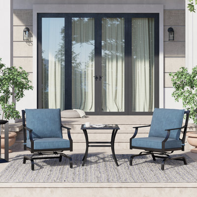Metal 2 - Person Seating Group with Cushions