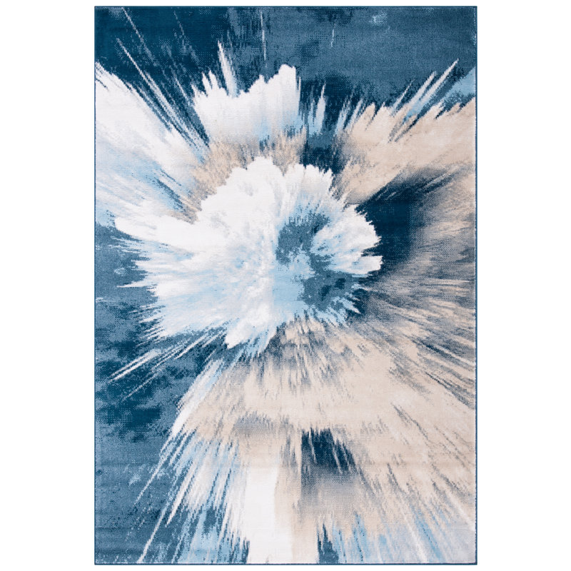 Tapis à motif abstrait Algonac Performance, Rectangle 4 pi 5 po x 6 pi 5 po