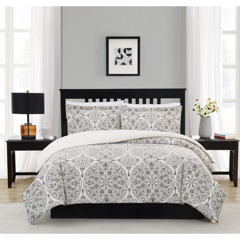 Geometric Shapes Duvet Cover, Full / Double Duvet Cover + 2 Standard Shams, Blue