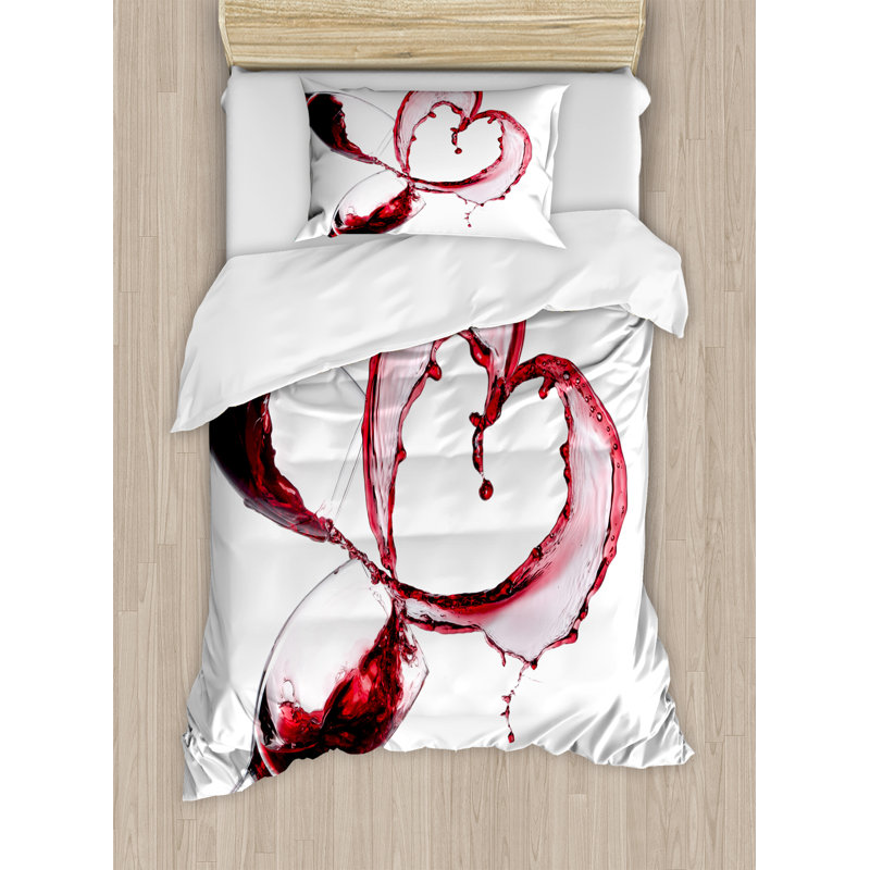 Wine Modern & Contemporary Polyester Duvet Cover, Twin