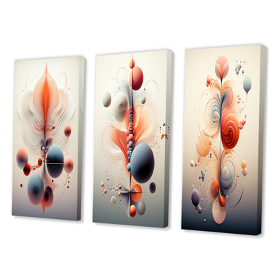 " Metamorphosis Interior Design Retrofuturistic " 3 Piece Art Set