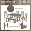 Ensemble de table de salle à manger 6 pièces pour 6, table de cuisine en bois de 60 po et 4 chaises avec banc et base en tréteaux pour la cuisine et la salle à manger-1112338952