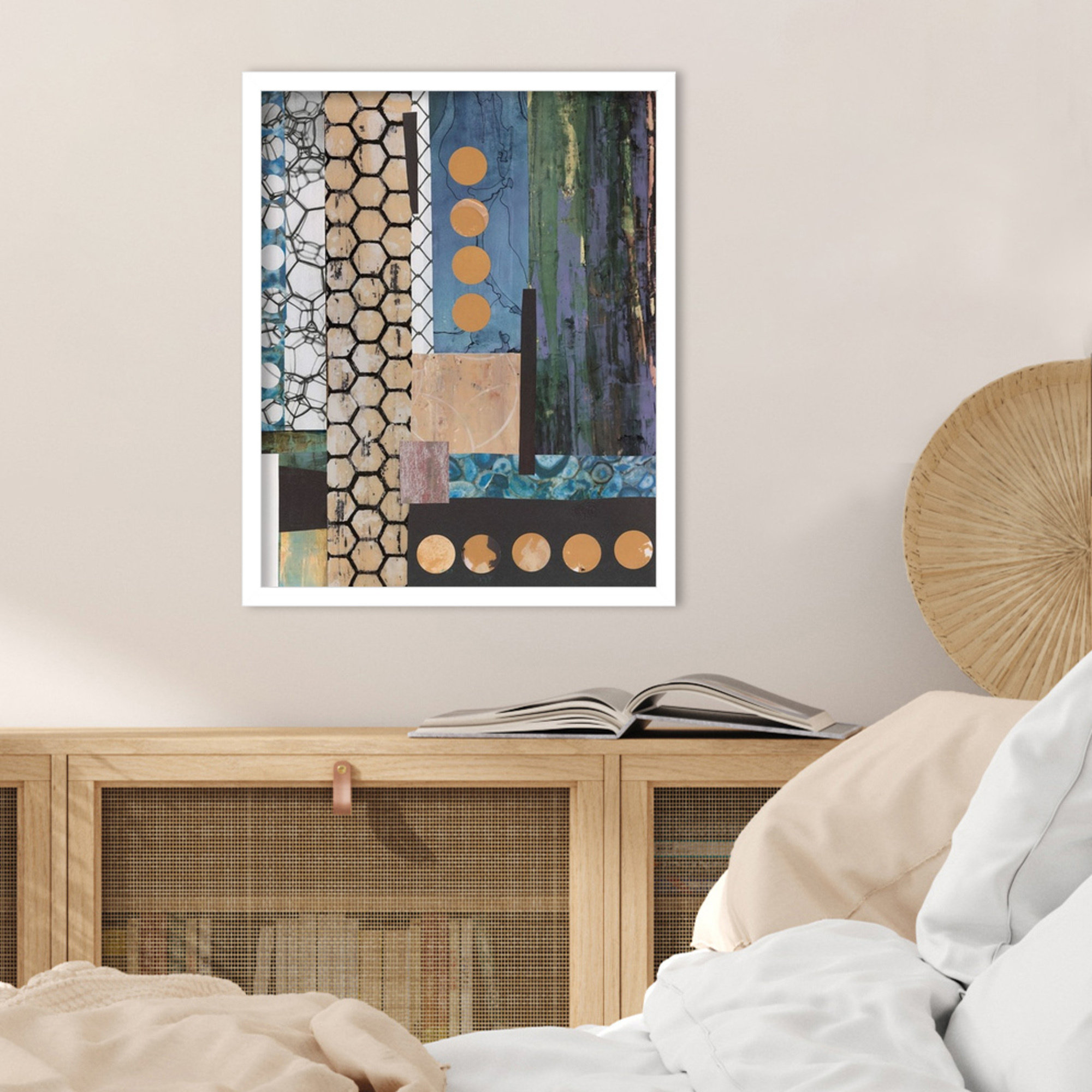 Mashup II by Maurin Wood Framed Wall Art Print, 21" H x 17" W, White