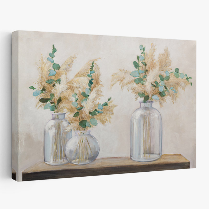 Bouquet de pampas et d'eucalyptus de style campagne moderne, H 60 po x l 40 po