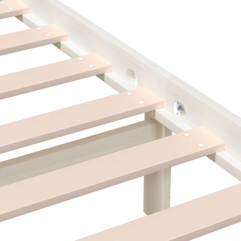 Bed Frame Solid Wood, white, Super King (6')