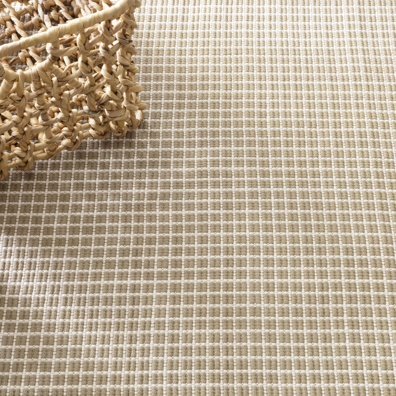 Gridiron Wheat Handwoven Indoor/Outdoor Rug, Rectangle 7'6" x 9'6"