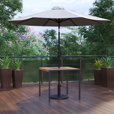 Table de patio carrée en faux teck de 35 po Saville