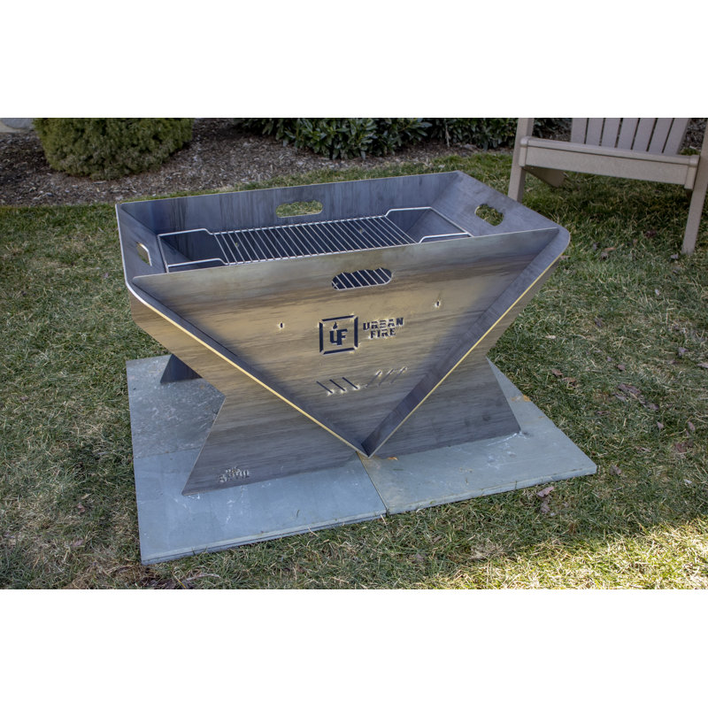 The Anvil Collapsible Fire Pit Rectangle Steel Wood Burning Smokeless Fire Pit, Graphite Edition