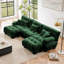 Canapé modulaire de luxe avec canapé modulaire surdimensionné en U pour salon, canapé à 2 places avec repose-pieds, vert chenille-1337042224