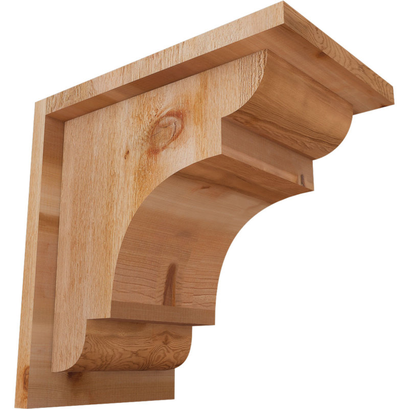 New Brighton Corbel avec plaque arrière, H 12 po x l 8 po x P 12 po, Cèdre rouge, Sciage brut