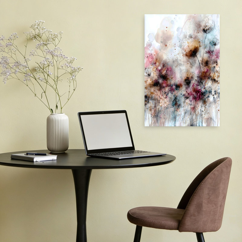 Soft Abstract Poppies Abstract Contemporary Delicate Poppy Autumn Nature Wall Art Print 1 Piece Wrapped Canvas Wall Art