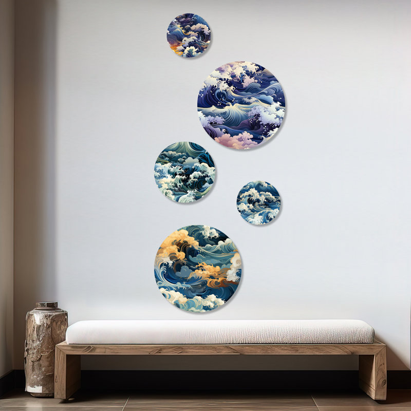 Rasco - ensemble de 5 art mural abstrait bord de mer