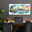  «Miami Downtown Watercolor» par Rey Klimt, art mural en verre acrylique, 48 po x 24 po